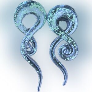 Elegant Glass Swirl 9/16 gauges- Earings